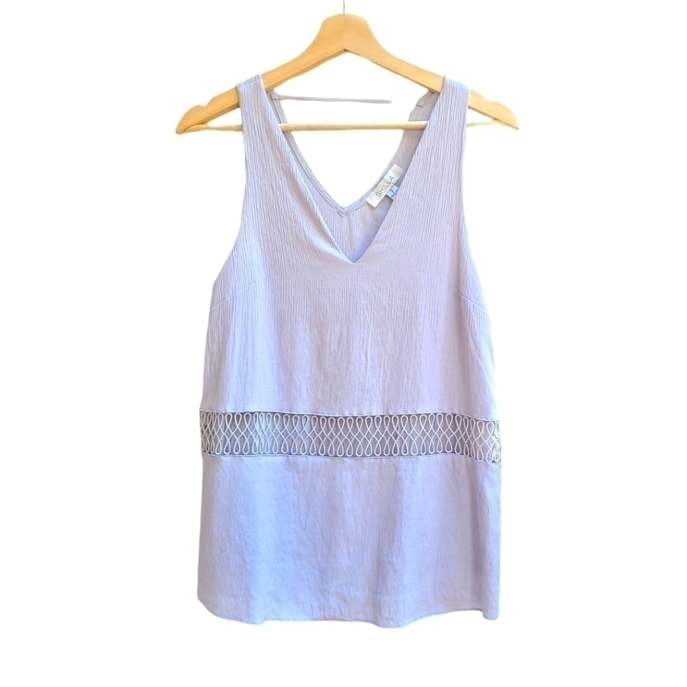 Shilla Lavender Layered Top with Cutout, Size XS